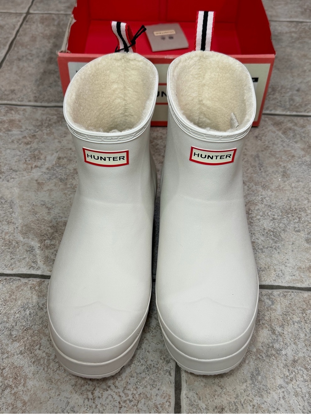 Hunter Play Short Faux Shearling Line Waterproof Rain Boots Size 11 USA - Picture 3 of 14